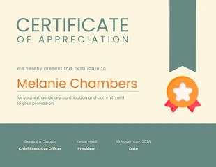 business  Template: Beige And Green Pastel Minimalist Appreciation Certificates