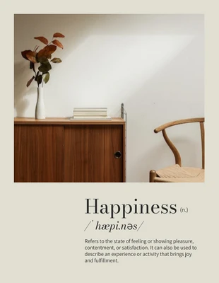 Free  Template: Poster tipografico minimalista beige con definizione di parola