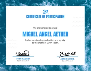 Free  Template: White And Blue Simple Sport Certificate