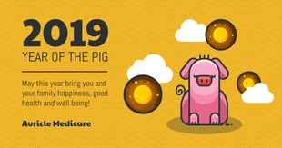 Free  Template: Jahr des Schweins Facebook-Post