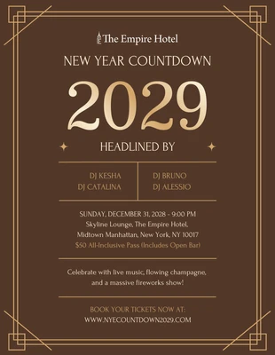 premium  Template: plantilla de volante para fiesta de año nuevo