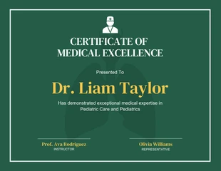 Free  Template: Certificat Médical Simple Vert