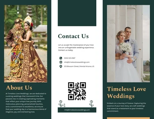 business  Template: Minimalistische, schlichte, dreifach gefaltete Hochzeitsbroschüre