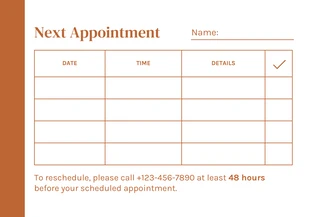 White And Brown Minimalist Aesthetic Appointment Card - صفحة 2