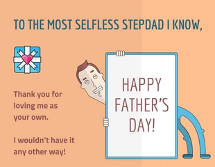 Free  Template: Orange Stepdad Father's Day Card