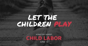 Free  Template: Post su Facebook della Giornata di sensibilizzazione sul lavoro minorile