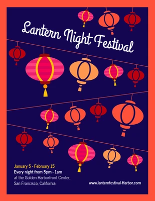 business  Template: Flyer du festival de la nuit des lanternes chinoises