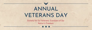 Free  Template: Light Brown Classic Texture Annual Veteran Day Banner