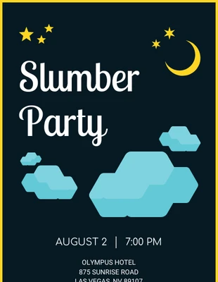 Blue Slumber Party Invitation