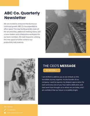 Free  Template: Business Newsletters ABC Simple Design