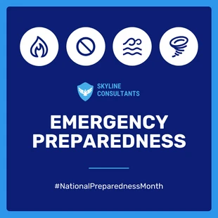 Free  Template: Postagem no carrossel do Instagram sobre o mês de preparação para emergências