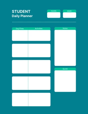 Free  Template: Green White Aesthetic Planner