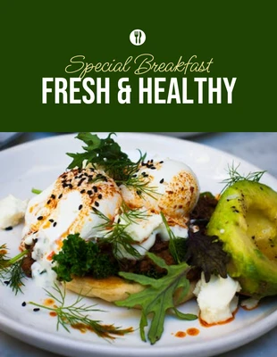 Free  Template: Dépliant de petit-déjeuner simple vert