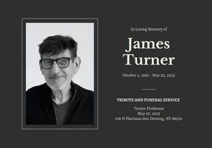 business  Template: Black Minimalist Obituary Cards