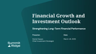 business Template: عرض النمو المالي والاستثماري