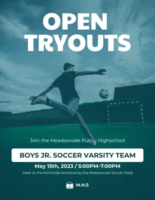 Free  Template: Tryouts School Sports Event Flyer