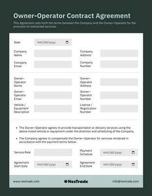 Free interactive Template: Modèle de contrat propriétaire-exploitant