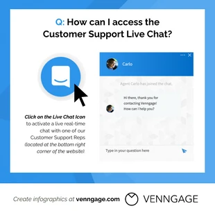 premium  Template: Atención al cliente Live Chat FAQ Instagram Post