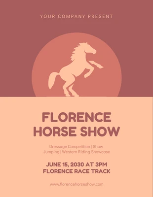 Free  Template: Cream And Brown Minimalist Illustration Horse Poster