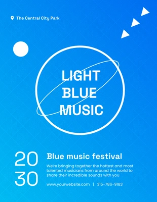 Free  Template: Modello di poster per festival musicale blu semplice