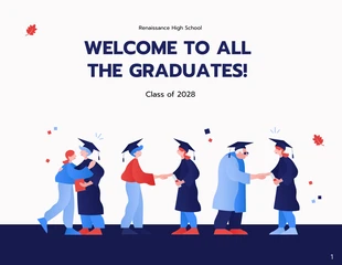 Free  Template: Blue and Red Illustration Graduation Presentation