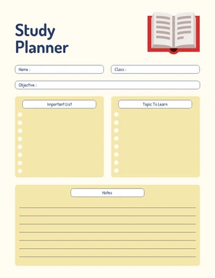 Free  Template: Soft Yellow Simple Lesson Planner