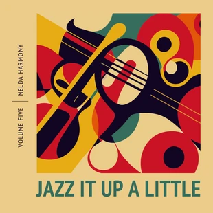 premium  Template: Portada del álbum de jazz creativo abstracto