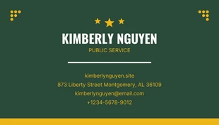 Dark Green And Yellow Simple Illustration Military Business Card - Seite 2