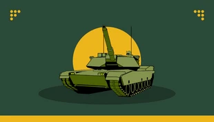 Free  Template: Cartão de Visita Militar de Ilustração Simples Verde Escuro e Amarelo