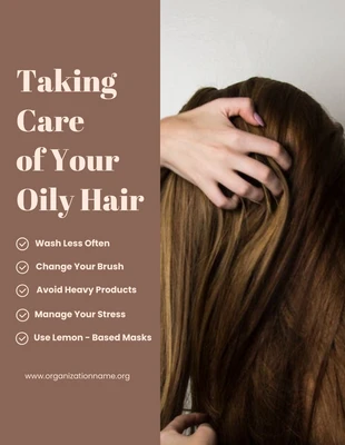 Free  Template: Beige and Brown Taking Care Oily Hair Template