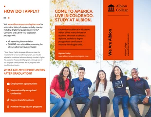 Free  Template: Brochure Modern Orange College Tri Fold