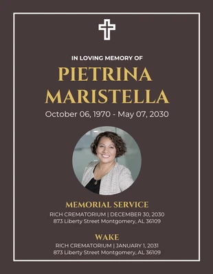 Free  Template: Brown Minimalist Funeral Flyer