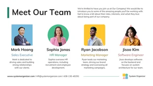 Free  Template: Rencontrez l'équipe Présentation d'entreprise à diapositive unique