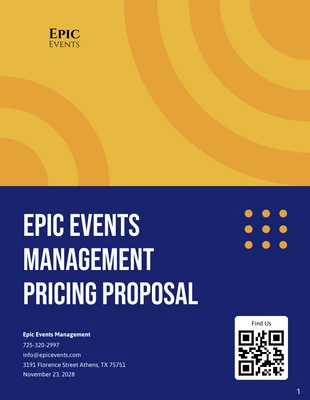 business  Template: Event Pricing Proposals