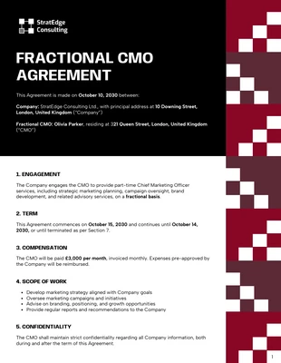 Free interactive Template: Fractional CMO Contract Template