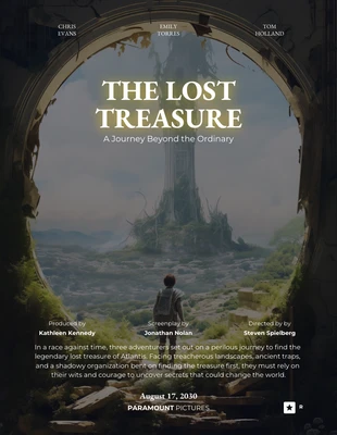 Free  Template: Plantilla de póster de película de aventuras