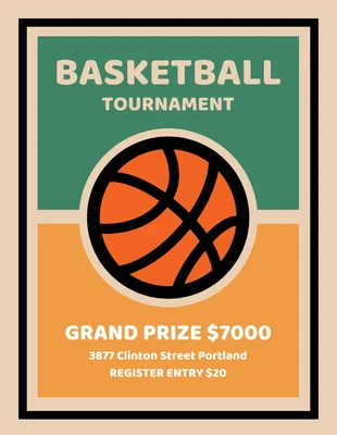 Free  Template: Flyer du tournoi de Cream Basketball