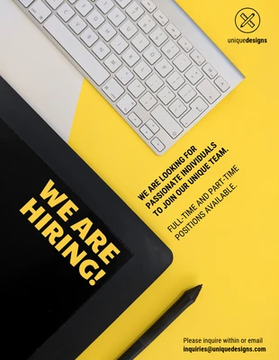 business  Template: Yellow Now Hiring Flyer