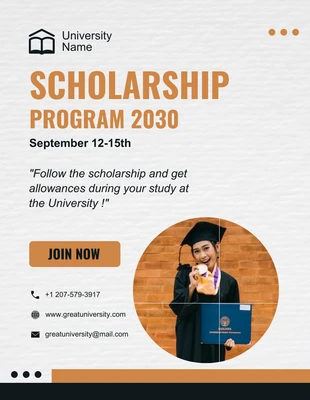 Free  Template: White Modern Scholarship Program Flyer