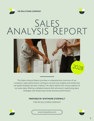 premium  Template: Sales Analysis Report