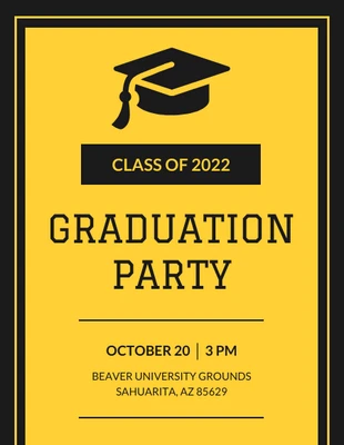 business  Template: Gold Graduation Party Invitation