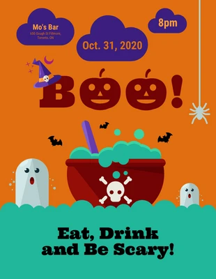 Free  Template: Cute Halloween Event Flyer