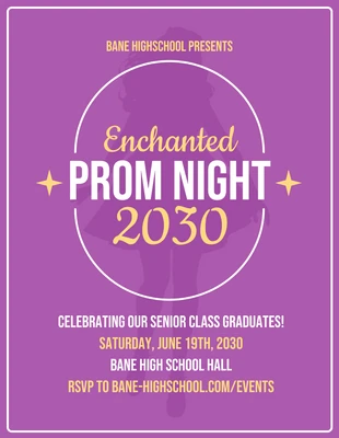 Free  Template: Purple Elegant Prom Night Flyer