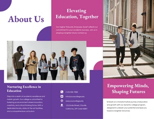 Free  Template: Pink and Purple Shapes College Brochure