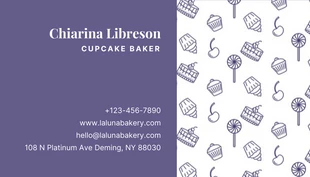 Dark Purple Simple Pattern Photo Bakery Business Card - Pagina 2