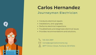 Clean Green Icon Business Card Electrician - Pagina 2