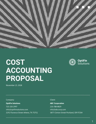 business  Template: Cost Accounting Proposals