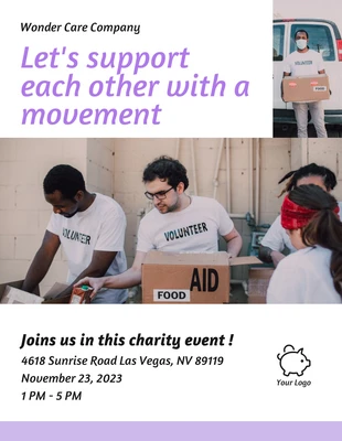 Free  Template: Flyer de collecte de fonds simple et blanc pour un événement caritatif