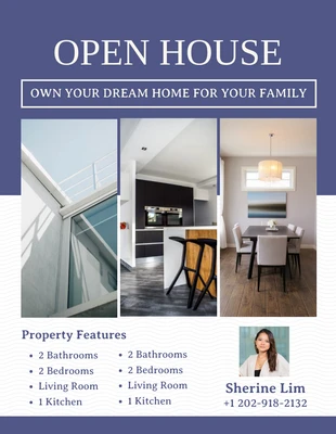 Free  Template: White And Purple Minimalist Open House Flyer
