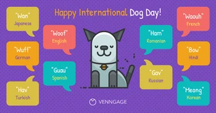 Free  Template: Journée du chien vibrante LinkedIn Post